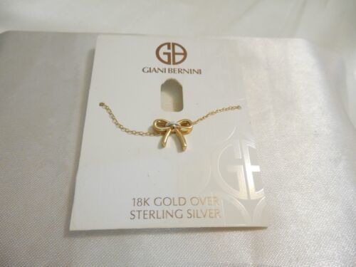 Primary image for Giani Bernini 18k Gold over Sterling Silver Bow Pendant Necklace K687 $90