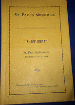 Vintage St Paul’s Minstrels Show Boat St. Paul&#39;s Auditorium Program 1933 - £7.85 GBP