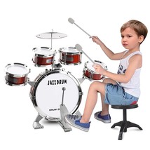 Kids Drum Set 9 Piece Toddler Drum Kit Musical Instruments Kids Jazz Drum Kit Wi - £59.33 GBP