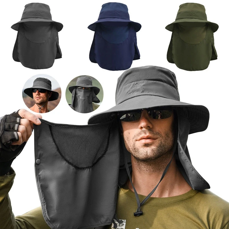 Summer Sun Hats UV Protection Outdoor Hunting Fishing Cap for Men Women Hiking - £13.63 GBP