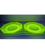 Lot of 2 Bryce Bros CANARY 7 1/4” Hexagon Plate c. 1885 No. 1000 DIAMOND... - $56.07