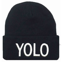YOLO You Only Live Once Embroidered Knit Beanie Hat Cap OSFA  New - £14.15 GBP