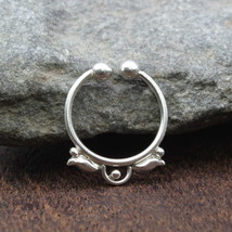 Indisch Tribal Stil Echt Massiv Silber Kein Piercing Septum Nasen Ring 20g - £10.66 GBP