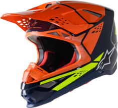 Alpinestars Supertech M8 Factory Blue Orange Flo Yellow Helmet MX Moto ATV Adult - £428.83 GBP