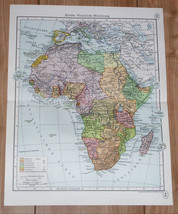 1937 Vintage Map Of Africa / British French Italian Former German Colonies - £22.78 GBP