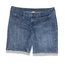 Decree Denim Jean Shorts Bermuda Length Boy Shorts Distressed Hem Size 1... - $11.99