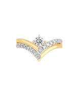 Dewberry 0.75 Ct Lab Grown Diamond Chevron Ring 14K Yellow Gold Women VV... - £679.65 GBP