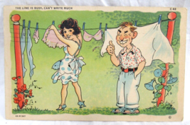 1937 Comic Postcard Curt Teich Linen Line Is Busy Cant Write Much C62 A-... - $2.96