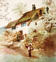 Emblems Of Easter 1890-1900s Postcard Embossed Germany Farmhouse PCBG6E - £23.91 GBP