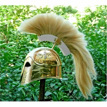 Médiévale Grec Casque Corinthien Laiton Casque Avec Plume Wearable Armor... - $649.00