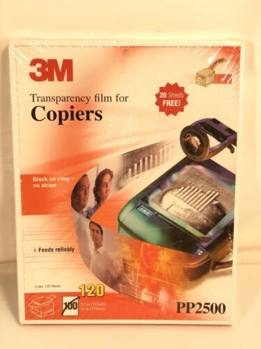 3M Transparency Film For Cooper's PP2500 120 Sheets 8.5 x 11 Made In USA - $39.59