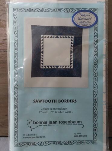 Sawtooth Borders Quilt Pattern Bonnie Jean Rosenbaum 1995 FPP 1&#39;&#39; and 1.5&#39;&#39; - $19.65