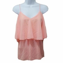 Fun &amp; Flirt Lined Top Womens Size Medium Salmon Tiered - £5.23 GBP