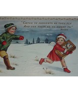 Boy is Chasing an Angel With a Clock Clock Antique New Year Postcard - £4.24 GBP