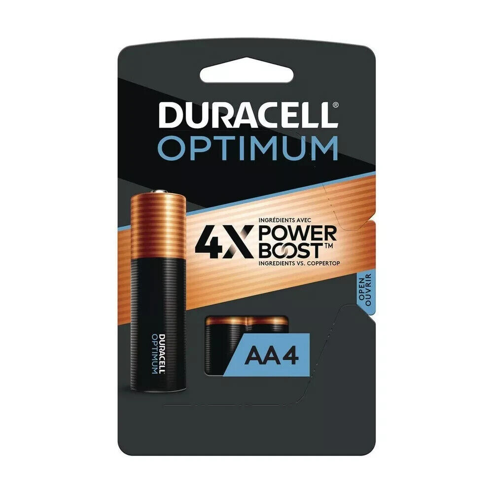 Duracell OPT1500B4PRT Optimum Alkaline AA Batteries (4/Pack) New - $9.47