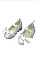 Infant Girls Silver Sparkle Bow Mary Jane Casual Baby Shoes - $13.74