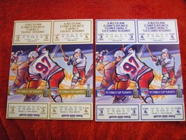 NHL 1997 NY Rangers Finals/Semi Finals Playoffs @ MSG Ticket Stub 2 Uncut Sheets - £13.05 GBP