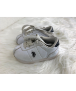 US Polo Assn Toddler Sz 5 White Sneaker Shoes Lace Tie Up - £8.59 GBP