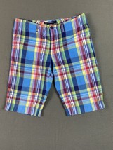 Ralph Lauren Sport Shorts Womens 32x12 Madras Plaid Flat Front Walking T... - £11.74 GBP