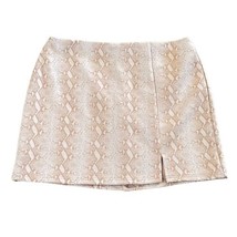 Honey Belle Tan Cream Snakeskin Print Stretch Mini Skirt Size Large - $22.99