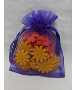 Gift Bag With Orange And Yellow Felt Flower Pieces - £7.85 GBP