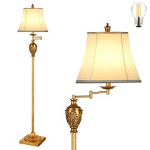 Traditional Led Floor Lamp With 350 Adjustable  Vintage Pole Lamp Swing Arm For  - £90.35 GBP