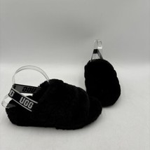 UGG Fluff Yeah Black Sheepskin Slide Cozy Slingback Sandals, Womens Size 7 - $34.64