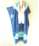CG21 Tie Dye Women Rayon Batik Plus Size Open Trench Duster Long Cardiga... - £19.46 GBP+