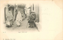 Africa Alger Street Scene C-1905 Rue Arabe undivided Woman Muslim 5471 - $5.49