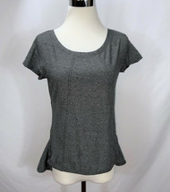 New Marc Jacobs Black White Marled Cotton Blend Trapeze Knit Top Stretch Long - $18.50