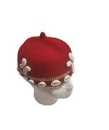 Traditional Cowrie kufi Wool Igbo Hat cap. Wedding chief Ozo Cap. Red or... - €64,68 EUR+