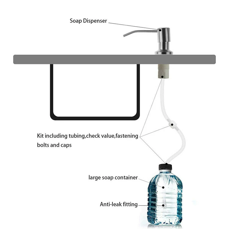 House Home Soap Dispenser Extension Tube Kit Replacement for Kitchen Sink Metal  - $25.00