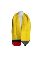 Handmade Knit Pencil Scarf Yellow Teachers School Novelty 52&quot; X 7&quot; - £14.74 GBP