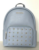 New Michael Kors Erin Medium Backpack Pebble Leather Pale Blue Studs / D... - £97.07 GBP