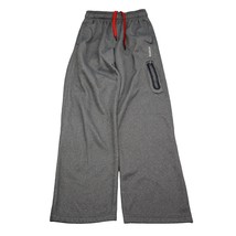 Reebok Pants Mens Gray Elastic Waist Red Drawstring Zip Pocket Sweatpants - $26.71
