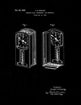 Combined Clock Thermometer Thermostat Patent Print - Black Matte - £6.23 GBP+