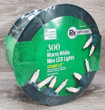 NEW HOME ACCENTS 300 WHITE MINI LED STEADY LIT SUPER BRIGHT STRING LIGHT... - £35.97 GBP