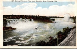 General View From Canada Niagara Falls New York NY UNP Unused WB Postcard L6 - £2.31 GBP