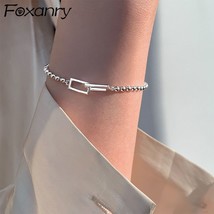 Silver Color Beads Chain Bracelets Couples Accessories Trendy Elegant Simple Hol - £11.36 GBP