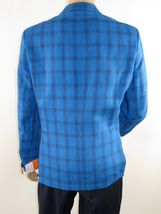 Mens 100% Linen Sport Coat Plaid Design INSERCH Fully Lined 660131 Royal Blue image 6