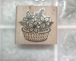 POINSETTIA FLOWERS in a BASKET Christmas Rubber Stamp - $12.91