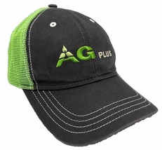 AG Plus Hat Cap Green Mesh Back Gray Front Adjustable One Size Farming F... - £14.00 GBP