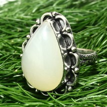 White Onyx Natural Gemstone 925 Solid Silver Handmade Ring Jewelry - £5.55 GBP