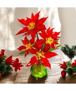 Vintage Christmas Poinsettia Lucite Sculpture 12in CK IND CO LTD 1968 Retro - £28.58 GBP