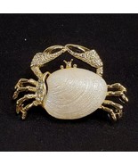 VTG Gerrys Gold Toned &amp; Rhinestone Crab Shell Pin Brooch Signed And Numb... - £14.85 GBP