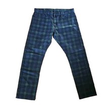 Polo Ralph Lauren Pants Tartan Plaid Sullivan Slim Fit Jeans Men 36x30 Green - $54.40