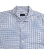 Ermenegildo Zegna Seersucker Shirt Mens XL Blue Plaid Long Sleeve Button Up - $447.62 MXN