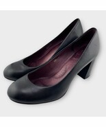 ONO black leather round toe chunky heels size 7.5 - €61,73 EUR