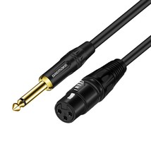 20Ft Xlr To Ts 6.35Mm (1/4 Inch) Mic Cable, Xlr 3Pin To Quarter Inch Audio Cord, - £18.76 GBP