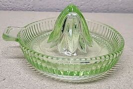 Vintage Depression Era Uranium Green Glass Citrus Juicer Orange Lemon Li... - $24.89